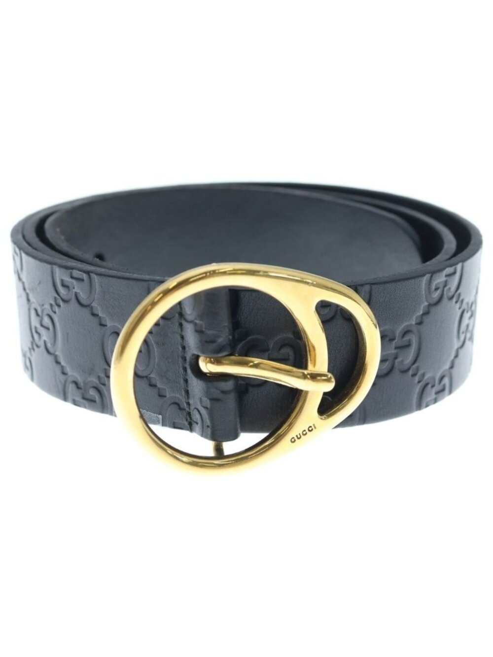 Gucci Guccissima Leather Belt Black Gold